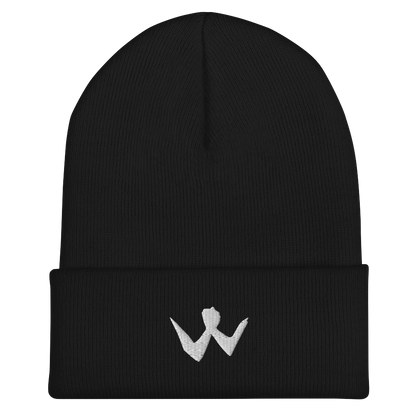 Cuffed Beanie "W" White Logo Unisex