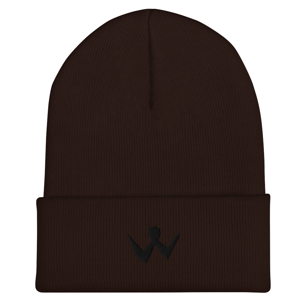 Cuffed Beanie "W" Black Logo Unisex