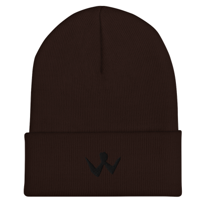 Cuffed Beanie "W" Black Logo Unisex