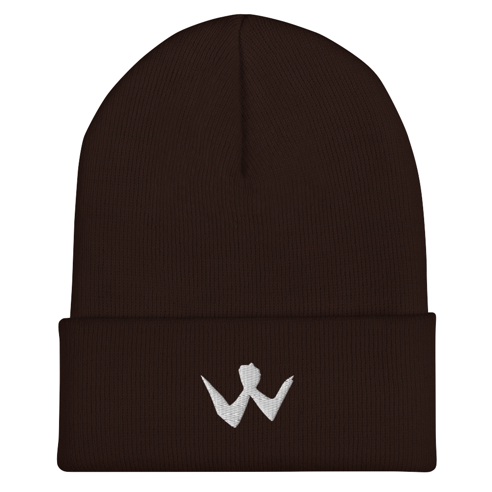 Cuffed Beanie "W" White Logo Unisex