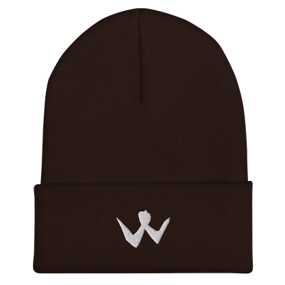 Cuffed Beanie "W" White Logo Unisex