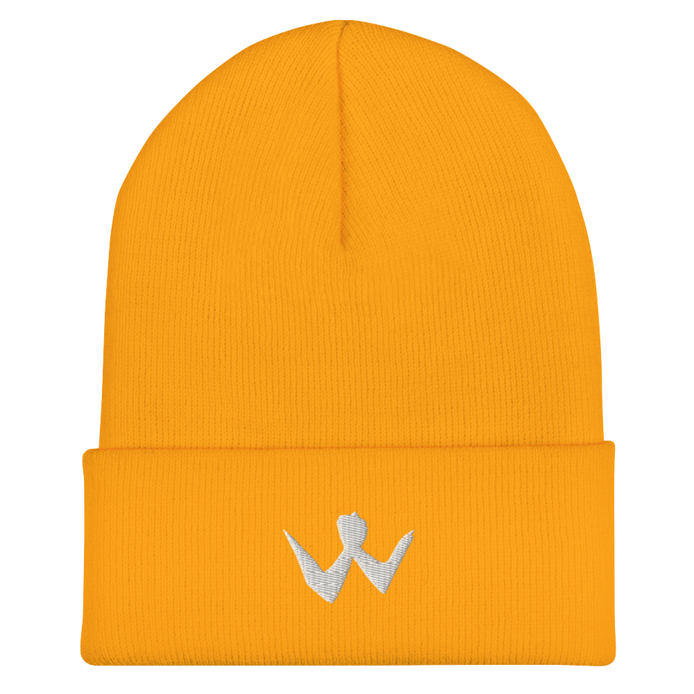 Cuffed Beanie "W" White Logo Unisex