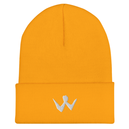 Cuffed Beanie "W" White Logo Unisex