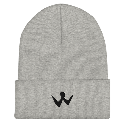 Cuffed Beanie "W" Black Logo Unisex