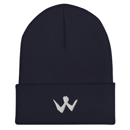 Cuffed Beanie "W" White Logo Unisex