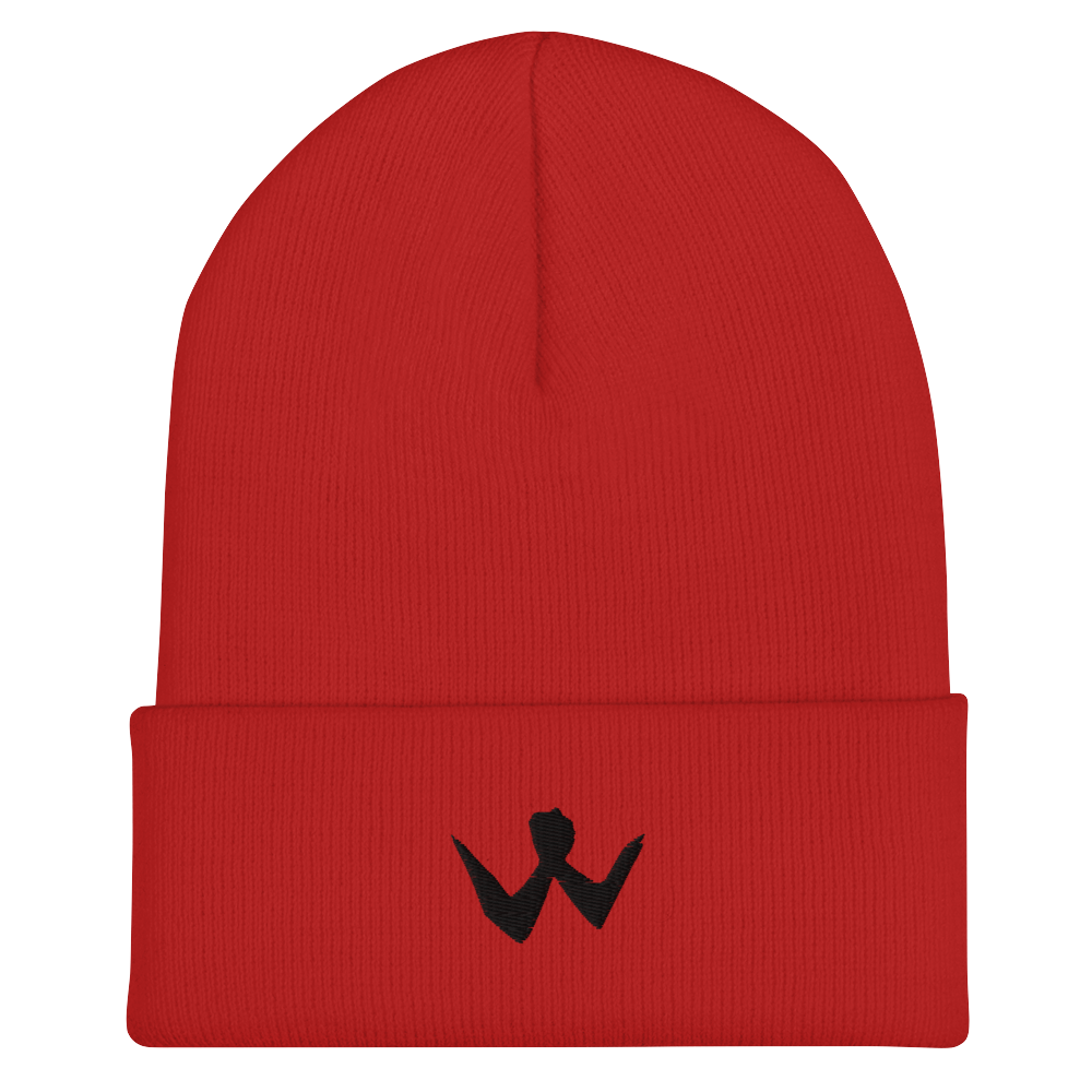 Cuffed Beanie "W" Black Logo Unisex