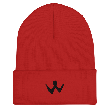 Cuffed Beanie "W" Black Logo Unisex