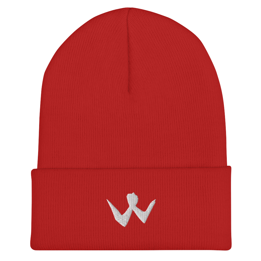 Cuffed Beanie "W" White Logo Unisex