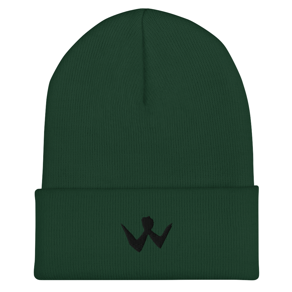 Cuffed Beanie "W" Black Logo Unisex