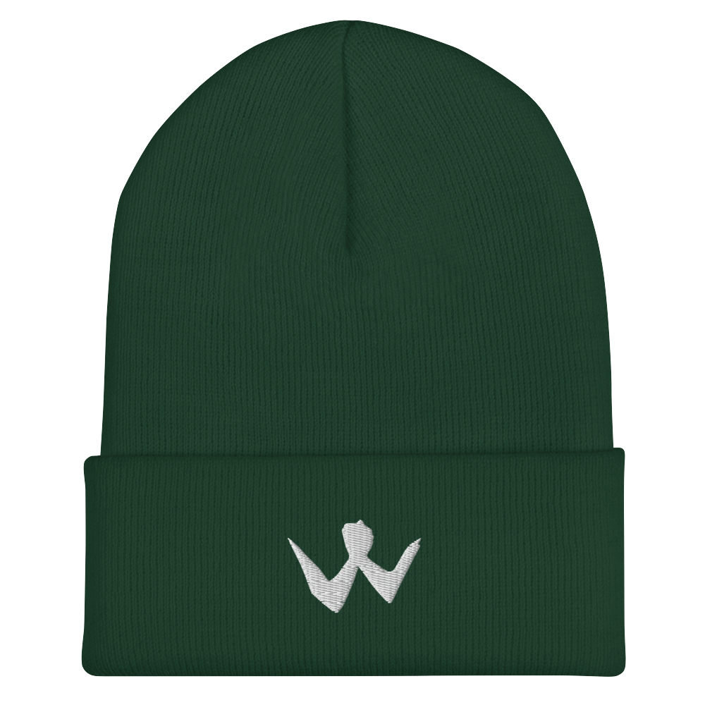 Cuffed Beanie "W" White Logo Unisex