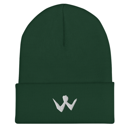 Cuffed Beanie "W" White Logo Unisex