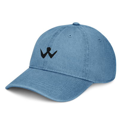 Denim Hat "W" Black Logo Unisex