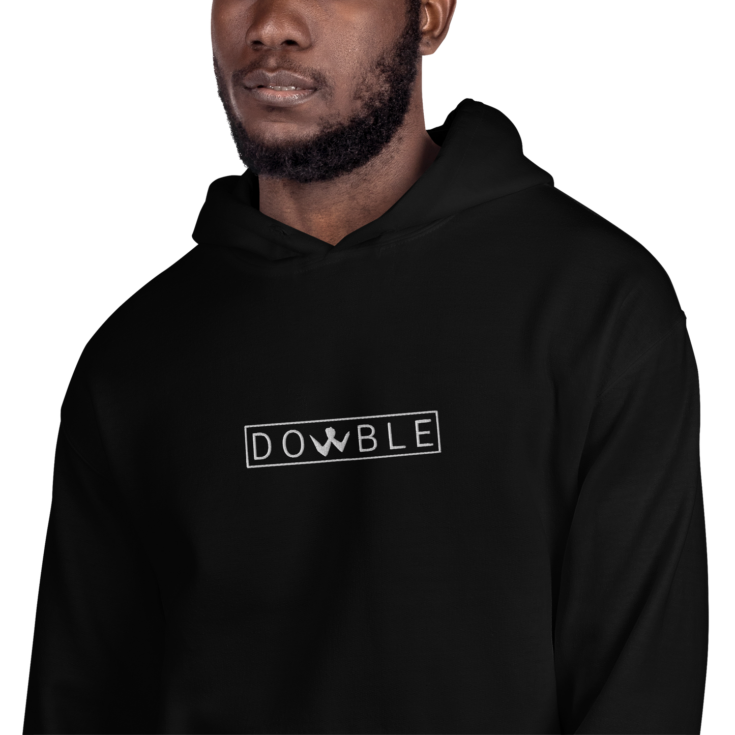 Brotherhood Hoodie "DOWBLE" White Logo Ricamo Unisex