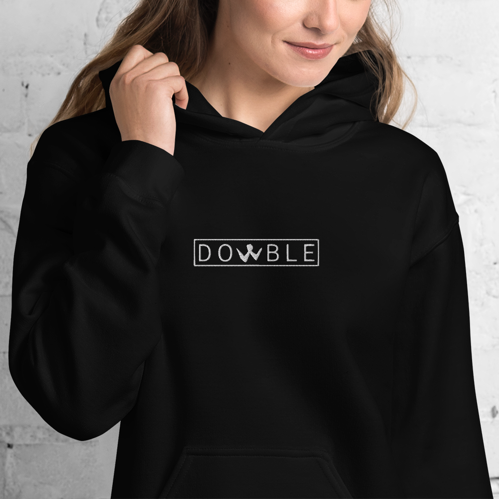 Brotherhood Hoodie "DOWBLE" White Logo Ricamo Unisex